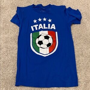 Italia Crest Kids' Short Sleeve Soccer Tee - Blue
